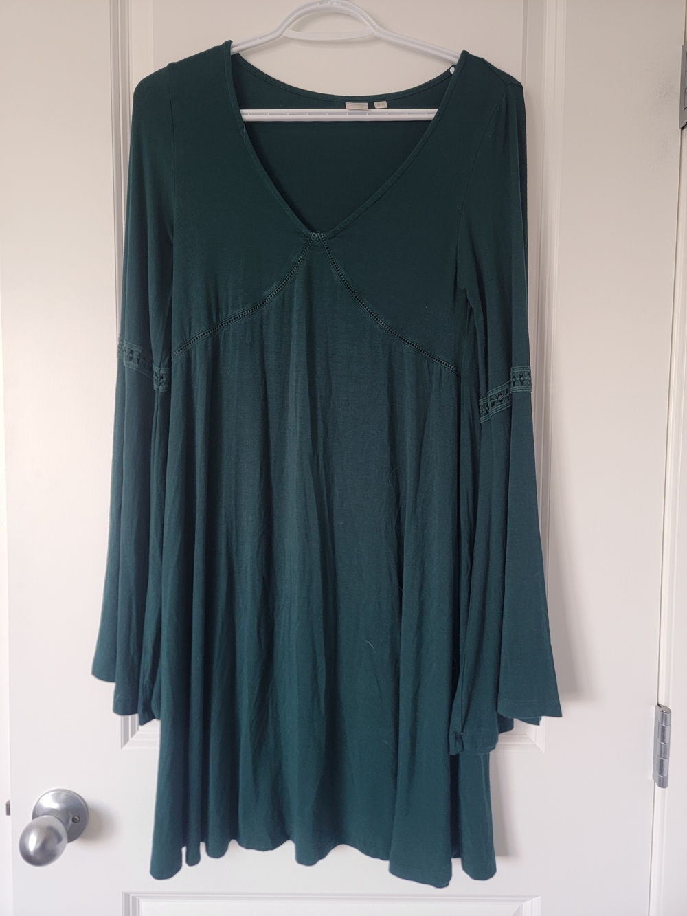 twik Deep Green Scoop V Neck Dress